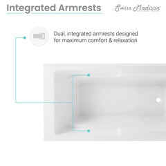 Swiss Madison Claire 60" x 32" Right-Hand Drain Drain Alcove Tub with Corner Apron - SM-AB571 - The Home Selection
