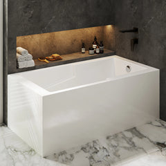 Swiss Madison Claire 60" x 32" Right-Hand Drain Drain Alcove Tub with Corner Apron - SM-AB571 - The Home Selection
