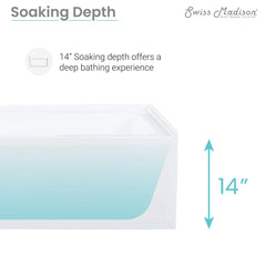 Swiss Madison Claire 60" x 32" Right-Hand Drain Drain Alcove Tub with Corner Apron - SM-AB571 - The Home Selection