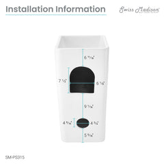 Swiss Madison Claire One-Piece Pedestal Sink - SM-PS315 - The Home Selection