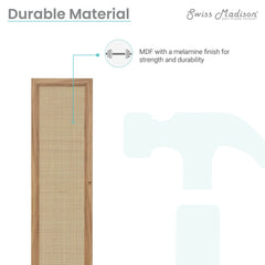Swiss Madison Classé 15" W x 60" H x 15" D Linen Cabinet in Oak - SM-BC101 - The Home Selection