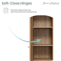 Swiss Madison Classé 15" W x 60" H x 15" D Linen Cabinet in Oak - SM-BC101 - The Home Selection