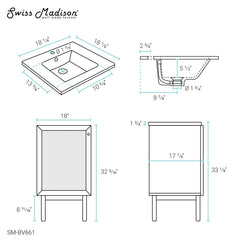 Swiss Madison Classé 18" Bathroom Vanity - SM-BV661 - The Home Selection
