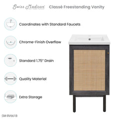 Swiss Madison Classé 18" Bathroom Vanity - SM-BV661 - The Home Selection