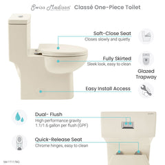Swiss Madison Classé One-Piece Elongated Toilet Dual-Flush 1.1/1.6 gpf - SM-1T117 - The Home Selection