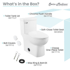Swiss Madison Classé One-Piece Toilet with Front Flush Handle 1.28 gpf - SM-1T116 - The Home Selection