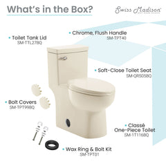 Swiss Madison Classé One-Piece Toilet with Front Flush Handle 1.28 gpf - SM-1T116 - The Home Selection