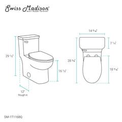 Swiss Madison Classé One-Piece Toilet with Front Flush Handle 1.28 gpf - SM-1T116 - The Home Selection