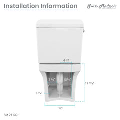 Swiss Madison Classé Two-Piece Elongated Toilet Side Flush 1.28 gpf - SM-2T130 - The Home Selection