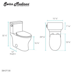 Swiss Madison Classé Two-Piece Elongated Toilet Side Flush 1.28 gpf - SM-2T130 - The Home Selection