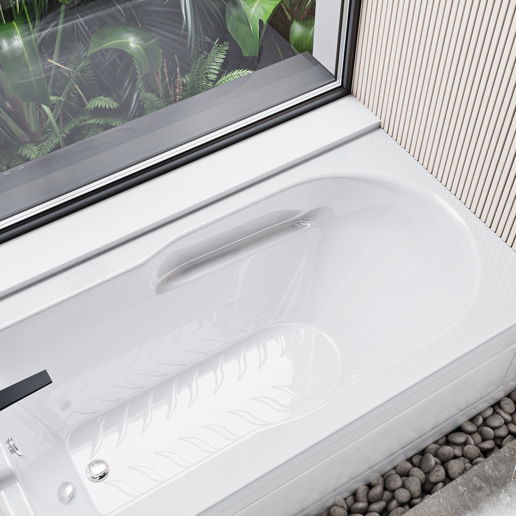 Swiss Madison Concorde 60 in. x 32 in. Acrylic Glossy White, Alcove, Integral, Left-Hand Drain, Apron Bathtub - SM-AB561 - The Home Selection