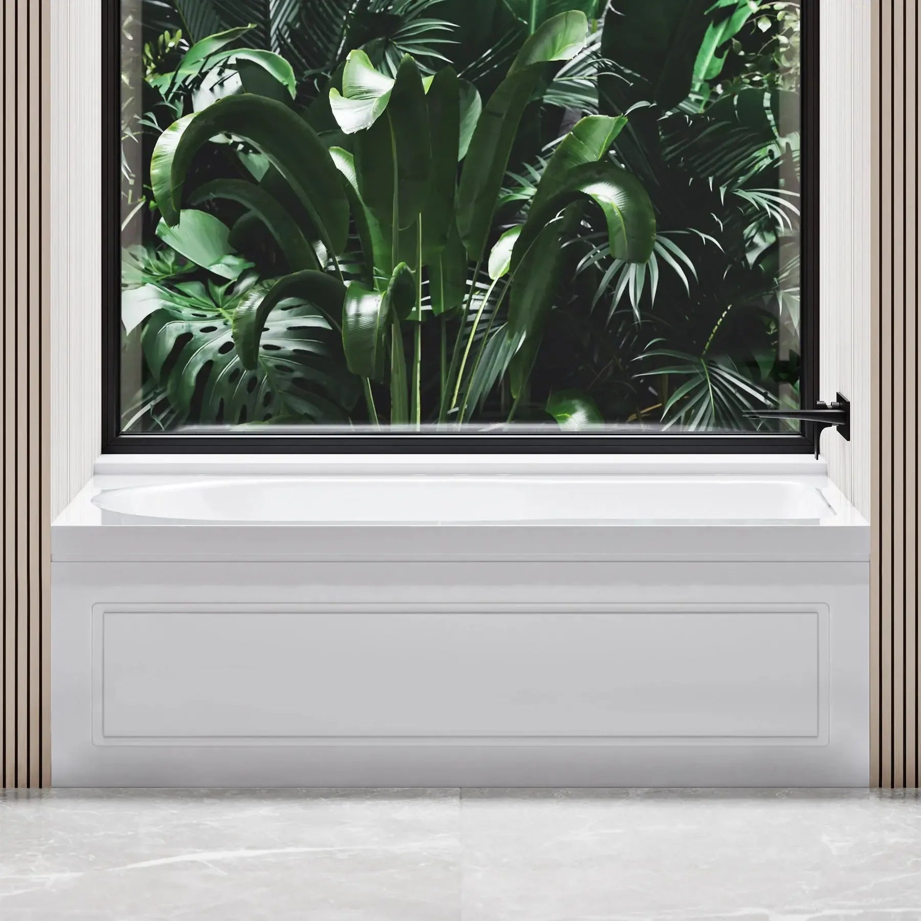 Swiss Madison Concorde 60 in. x 32 in. Acrylic Glossy White, Alcove, Integral, Right-Hand Drain, Apron Bathtub - SM-AB560 - The Home Selection