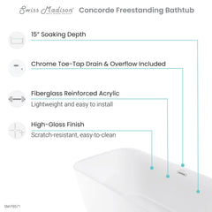 Swiss Madison Concorde 67" Freestanding Bathtub - SM-FB571 - The Home Selection