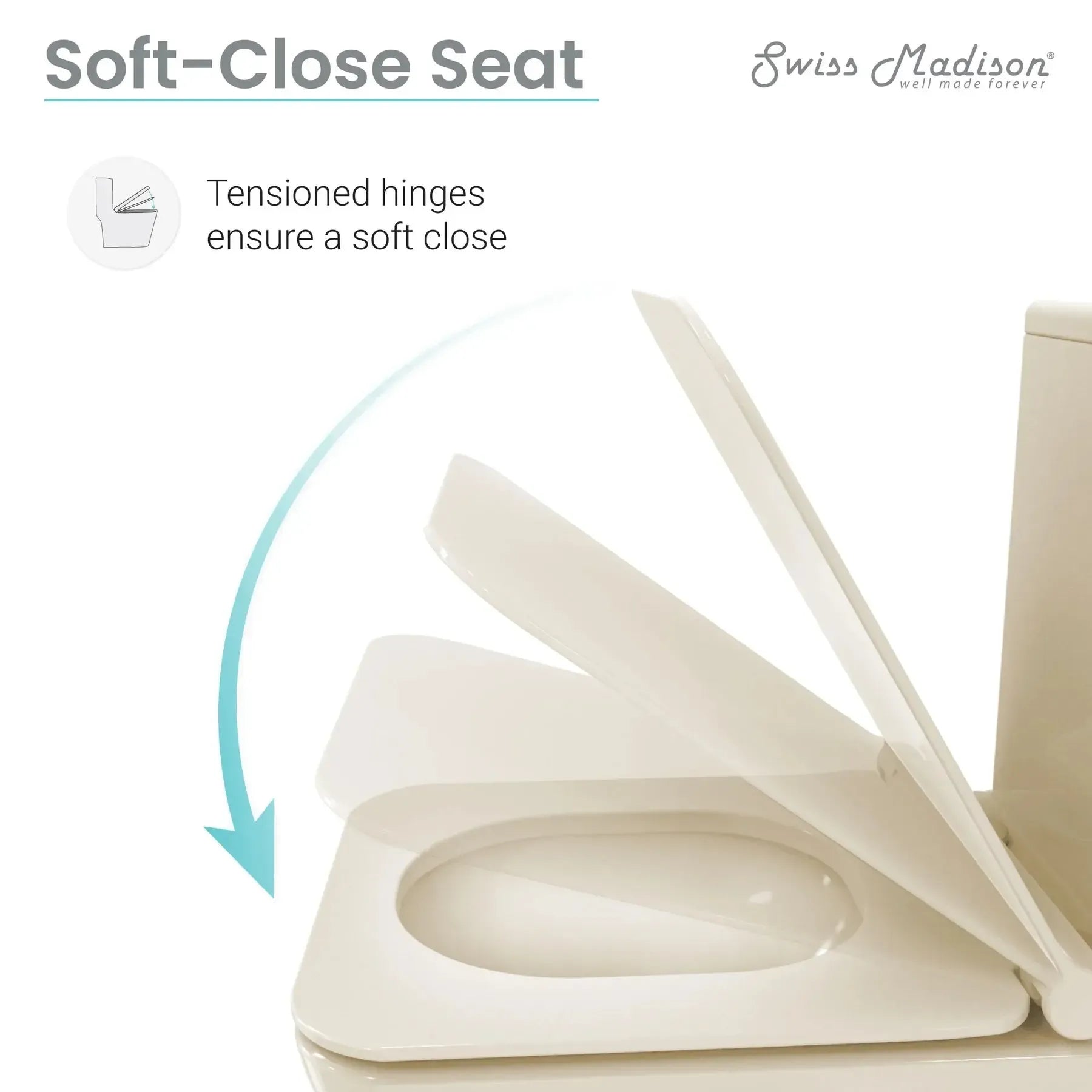 Swiss Madison Concorde One-Piece Square Toilet Dual-Flush 1.1/1.6 gpf in Bisque - SM-1T106BQ - The Home Selection