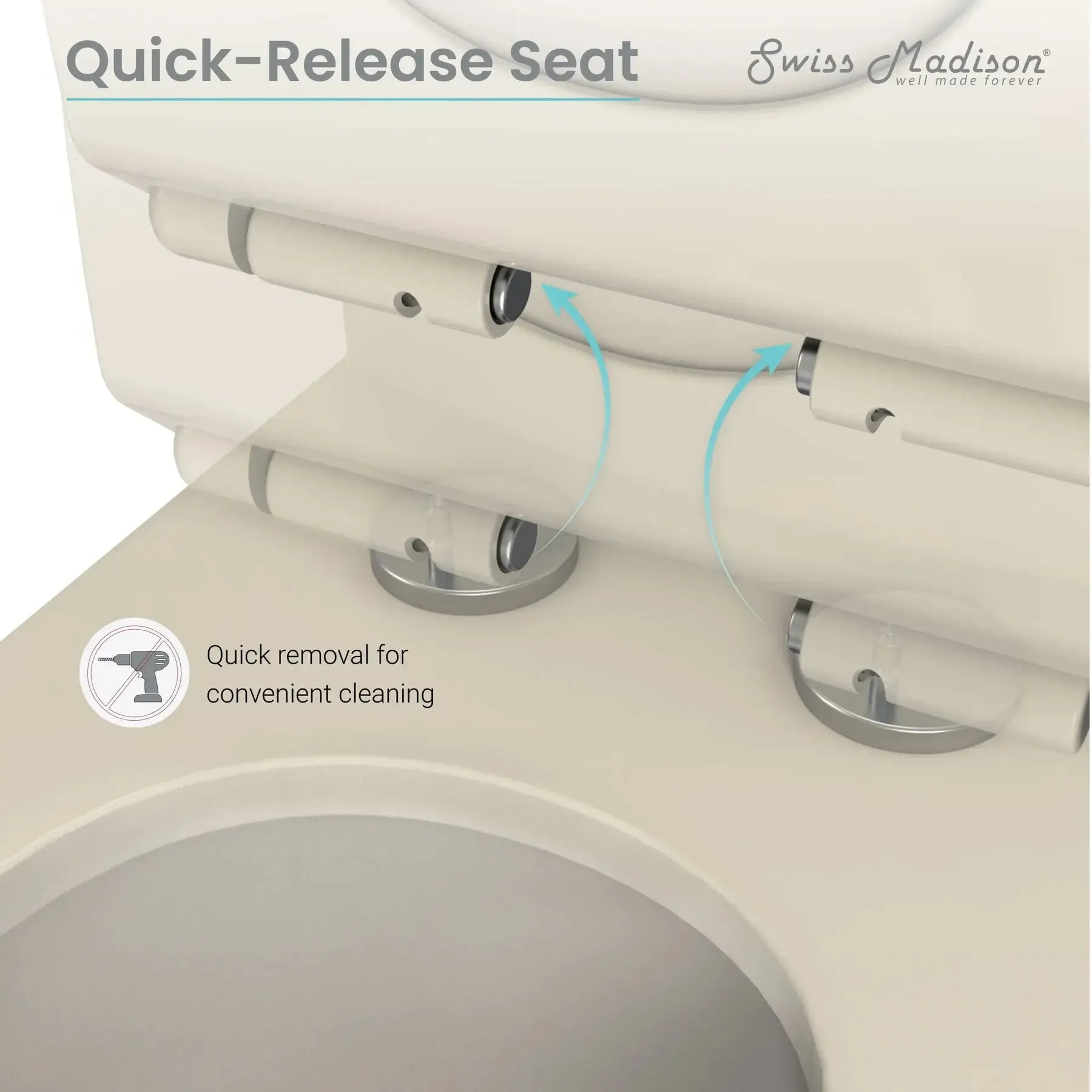 Swiss Madison Concorde One-Piece Square Toilet Dual-Flush 1.1/1.6 gpf in Bisque - SM-1T106BQ - The Home Selection