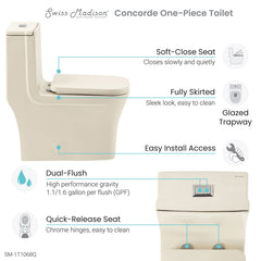 Swiss Madison Concorde One-Piece Square Toilet Dual-Flush 1.1/1.6 gpf - SM-1T106 - The Home Selection