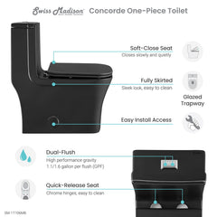 Swiss Madison Concorde One-Piece Square Toilet Dual-Flush 1.1/1.6 gpf - SM-1T106 - The Home Selection