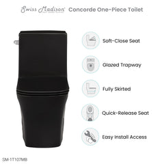Swiss Madison Concorde One-Piece Square Toilet Side Flush 1.28 gpf - SM-1T107 - The Home Selection