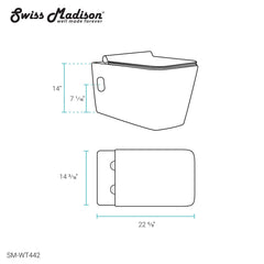 Swiss Madison Concorde Wall-Hung Square Toilet Bowl - SM-WT442 - The Home Selection