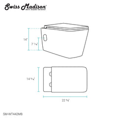Swiss Madison Concorde Wall-Hung Square Toilet Bowl - SM-WT442 - The Home Selection