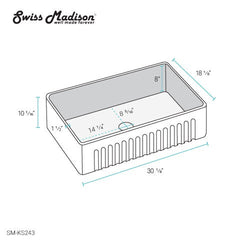 Swiss Madison Delice 30" x 18" Ceramic Farmhouse Kitchen Sink - SM-KS243 - The Home Selection