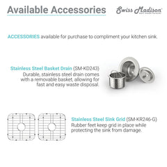 Swiss Madison Delice 33" x 18" Duo Ceramic Farmhouse Sink - SM-KS246 - The Home Selection