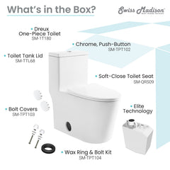 Swiss Madison Dreux High Efficiency One-Piece Elongated Toilet with 0.8 GPF Water Saving Patented Technology - SM-1T180 - The Home Selection