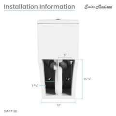 Swiss Madison Dreux High Efficiency One-Piece Elongated Toilet with 0.8 GPF Water Saving Patented Technology - SM-1T180 - The Home Selection