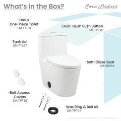 Swiss Madison Dreux One Piece Elongated Dual Flush Toilet with 0.95/1.26 GPF - SM-1T181 - The Home Selection