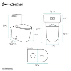Swiss Madison Dreux One Piece Elongated Dual Flush Toilet with 0.95/1.26 GPF - SM-1T181 - The Home Selection