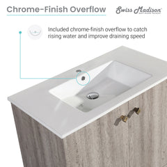 Swiss Madison Eclair 36" Bathroom Vanity in Oak - SM-BV343 - The Home Selection