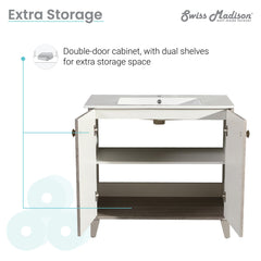 Swiss Madison Eclair 36" Bathroom Vanity in Oak - SM-BV343 - The Home Selection