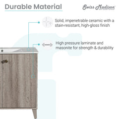 Swiss Madison Eclair 36" Bathroom Vanity in Oak - SM-BV343 - The Home Selection