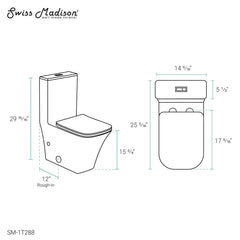 Swiss Madison Eclair One-Piece Square Toilet Dual-Flush 0.8/1.28 gpf - SM-1T288 - The Home Selection