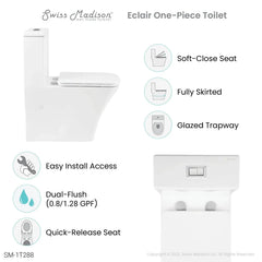 Swiss Madison Eclair One-Piece Square Toilet Dual-Flush 0.8/1.28 gpf - SM-1T288 - The Home Selection