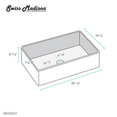 Swiss Madison Élégance 33 x 20 Ceramic, Farmhouse Kitchen Sink - SM-KS247 - The Home Selection