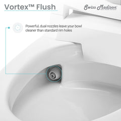 Swiss Madison Hugo Intelligent Tankless Elongated Toilet, Touchless Vortex™ Dual-Flush 1.1/1.6 gpf - SM-ST040 - The Home Selection