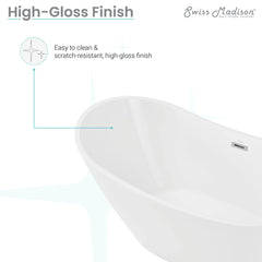 Swiss Madison Ivy 60" Double Slipper Freestanding Bathtub - SM-FB562 - The Home Selection