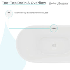 Swiss Madison Ivy 60" Double Slipper Freestanding Bathtub - SM-FB562 - The Home Selection