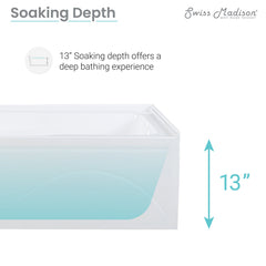 Swiss Madison Ivy 60" X 30" Left-Hand Drain Alcove Bathtub with Apron - SM-AB545 - The Home Selection