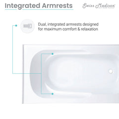 Swiss Madison Ivy 60" X 30" Right-Hand Drain Alcove Bathtub with Apron - SM-AB546 - The Home Selection