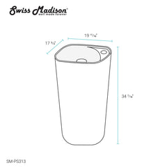 Swiss Madison Ivy One-Piece Pedestal Sink - SM-PS313 - The Home Selection