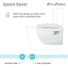 Swiss Madison Ivy Wall-Hung Elongated Toilet Bowl - SM-WT450 - The Home Selection