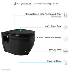 Swiss Madison Ivy Wall-Hung Elongated Toilet Bowl - SM-WT450 - The Home Selection