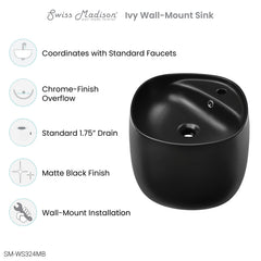 Swiss Madison Ivy Wall-Mount Sink - SM-WS324 - The Home Selection