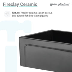 Swiss Madison Lyon 30 x 18 Fireclay, Single Basin, Farmhouse Kitchen Sink - SM-KS27 - The Home Selection