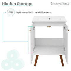 Swiss Madison Manoir 24" Bathroom Vanity in White - SM-BV620 - The Home Selection