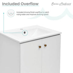 Swiss Madison Manoir 24" Bathroom Vanity in White - SM-BV620 - The Home Selection