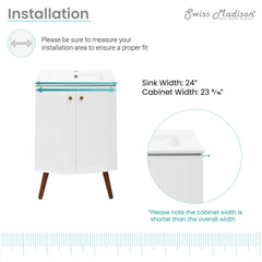 Swiss Madison Manoir 24" Bathroom Vanity in White - SM-BV620 - The Home Selection