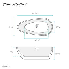 Swiss Madison Monaco 67" Freestanding Bathtub - SM-FB575 - The Home Selection